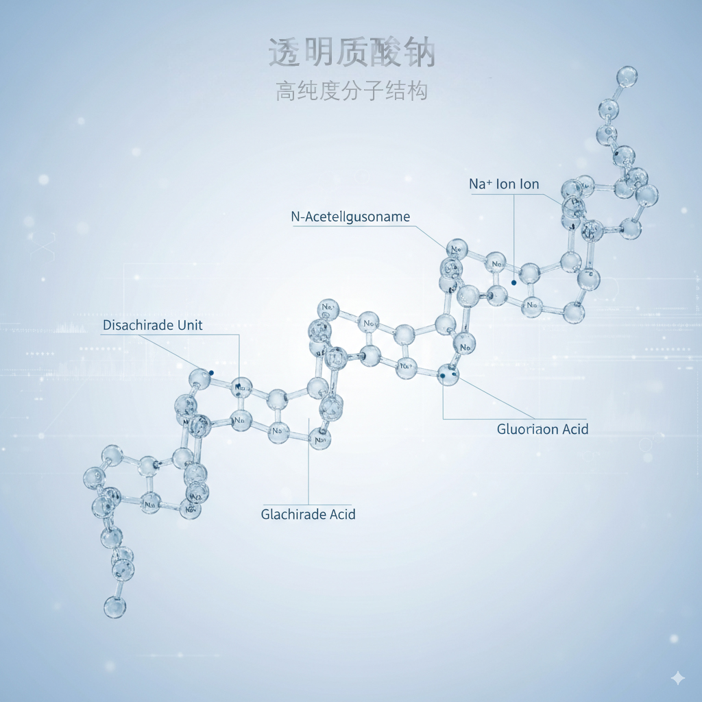透明质酸钠分子结构示意图